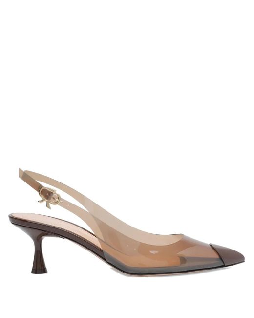 Gianvito Rossi Natural Slingback Transparent-Toe Pumps