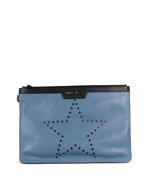 Jimmy Choo Blue Derek Star Leather Clutch Bag for men