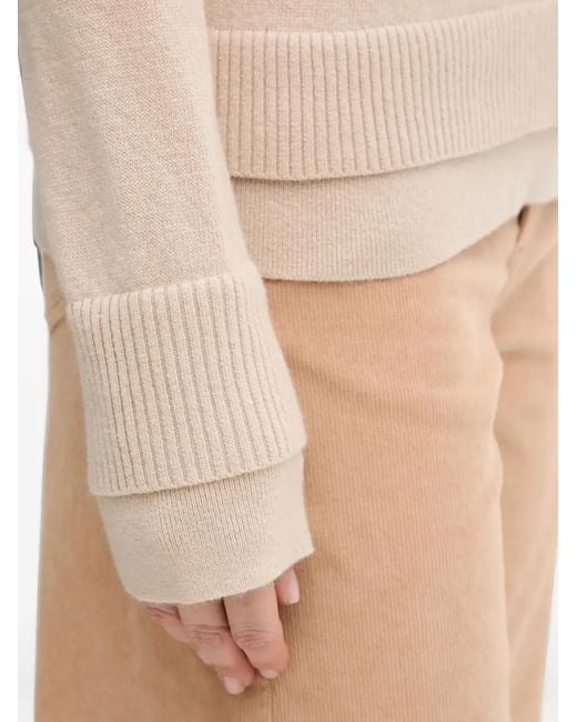 Sisley Natural Ribbed High-Neck Sweater