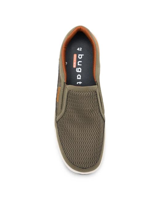 Bugatti Green Mesh Slip-On Sneakers for men