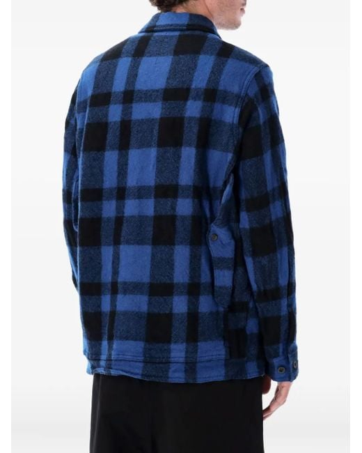 Junya Watanabe Blue Checked Shirt Jacket for men
