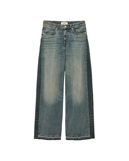 Ba&sh Green Two-Tone Panelled Jeans