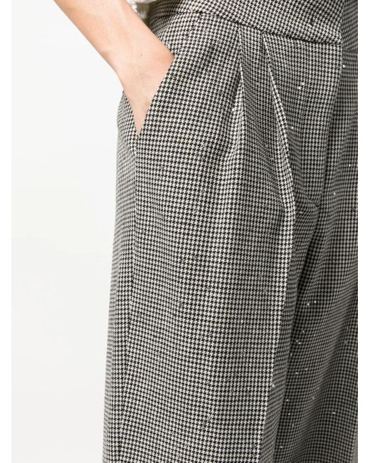 Pantaloni Sartoriali Con Motivo Pied-De-Poule di Fabiana Filippi in Gray