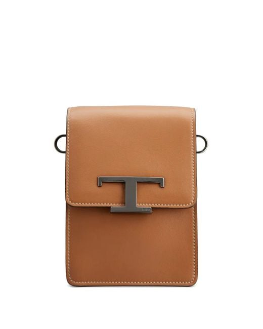 Tod's Brown T Timeless Messenger Bag for men