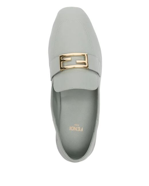 Fendi Gray Baguette Loafers