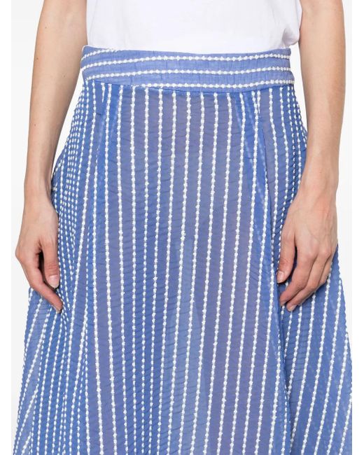 Mariuccia Milano エンブロイダリーミディ スカート Blue