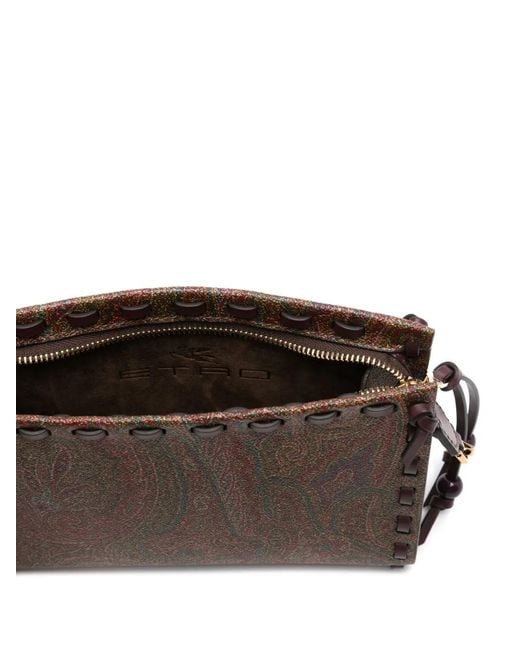 Etro Brown Paisley-Jacquard Clutch Bag