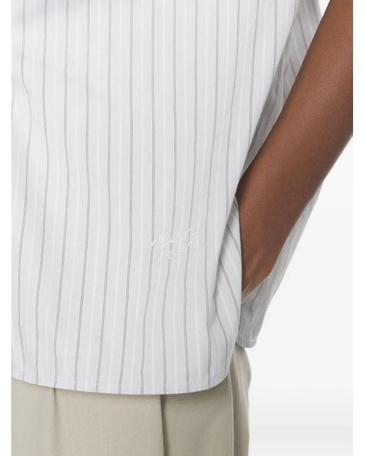 Maison Kitsuné Gestreept Blouse in het White