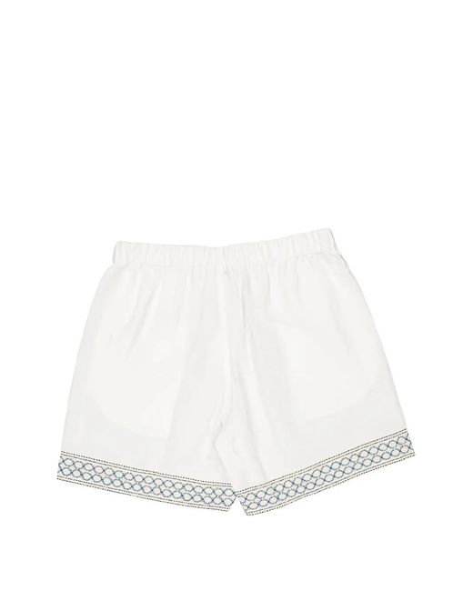 Homme by Michele Rossi White Braided Bermudas for men