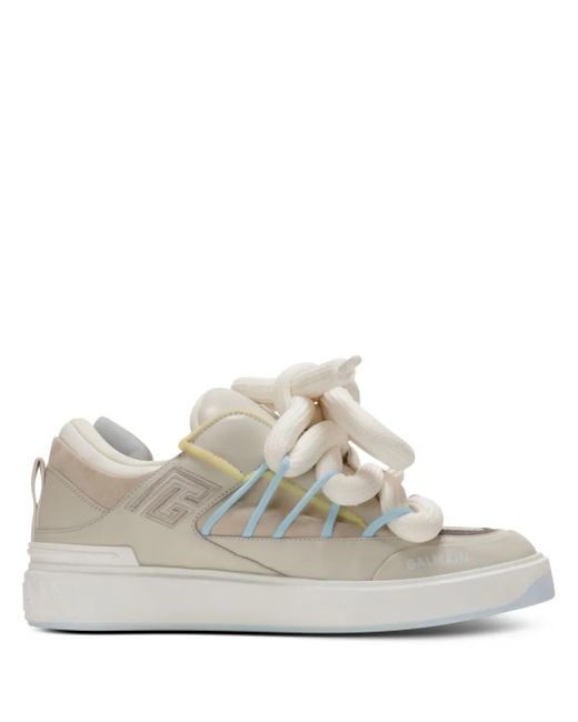 Balmain White B-Court Puffy Skate Sneakers for men