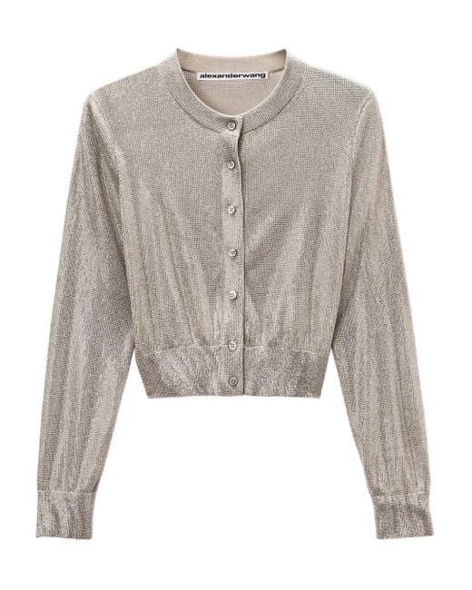 Cardigan Con Decorazione di Alexander Wang in Gray