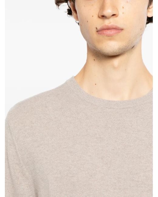 N.Peal Cashmere White Oxford Jumper for men