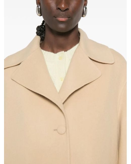 Ermanno Scervino Natural Single-Breasted Flap-Pocket Coat