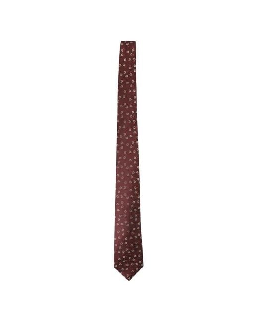 Kiton Red Floral-Jacquard Silk Tie for men