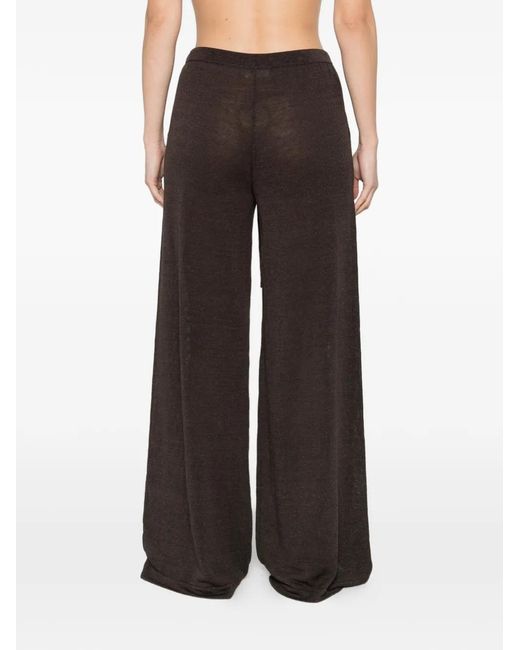P.A.R.O.S.H. Brown Drawstring Palazzo Pants
