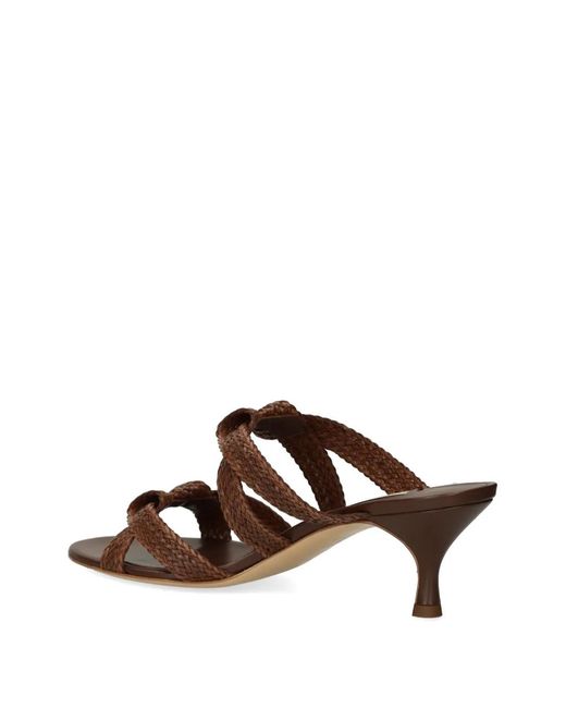 Casadei Brown Julia Woven Knotted Sandals