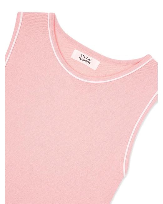 Canotta Con Bordo A Coste di Studio Tomboy X in Pink