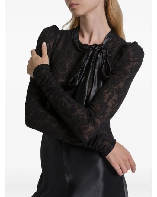 Alberta Ferretti Black Lace-Tie Maxi Dress