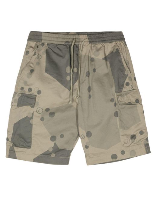 Universal Works Gray Parachute Camouflage-print Cargo Shorts for men