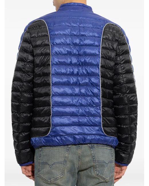 DIESEL Blue Quilted Panelled Jacket for men