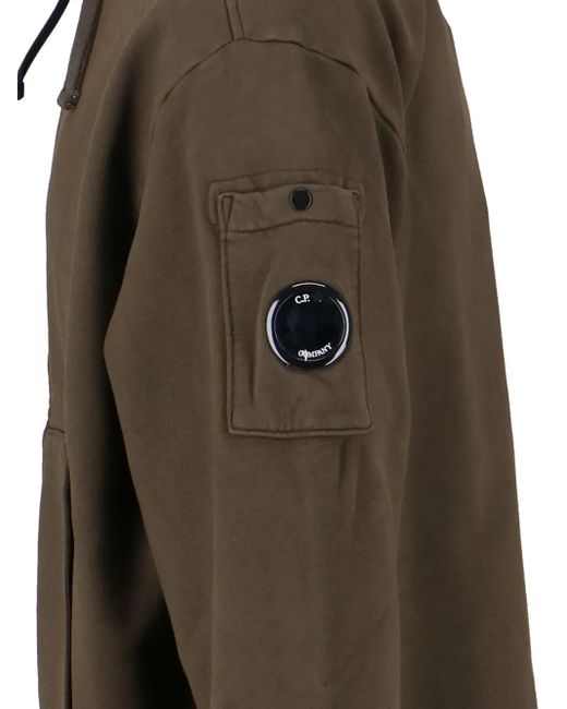 C P Company Green Goggle-Details Hoodie for men