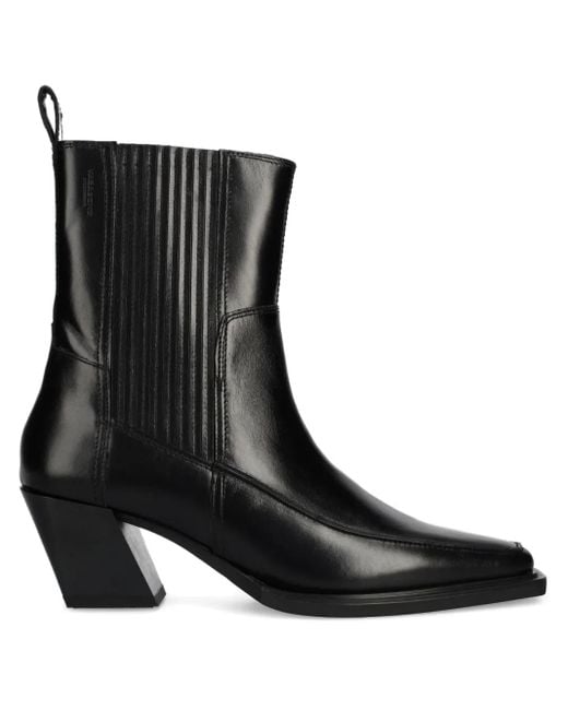 Vagabond Black 62mm Alina Pointed-toe Elastic-panel Boots