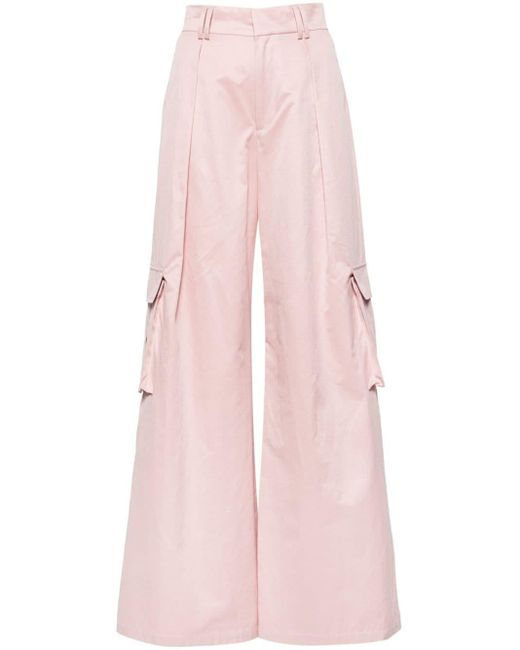 Cynthia Rowley Pink Marbella Wide-leg Cargo Trousers