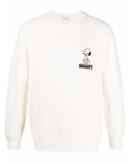 Sandro White Snoopy Smile Cotton Sweatshirt for men