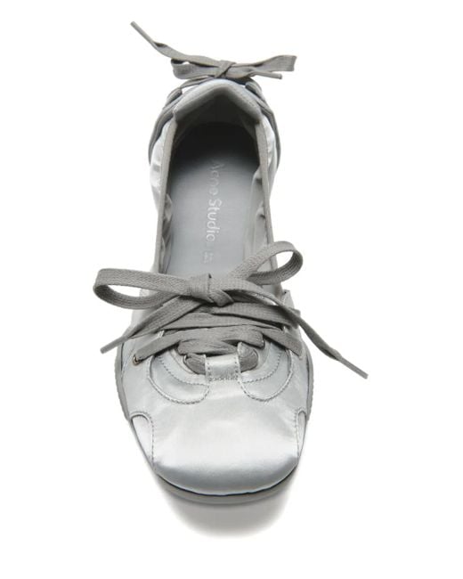 Acne Gray Ballerines Satinées