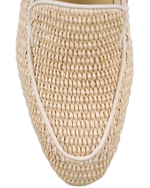 Manolo Blahnik Natural Pitakara Raffia Loafers