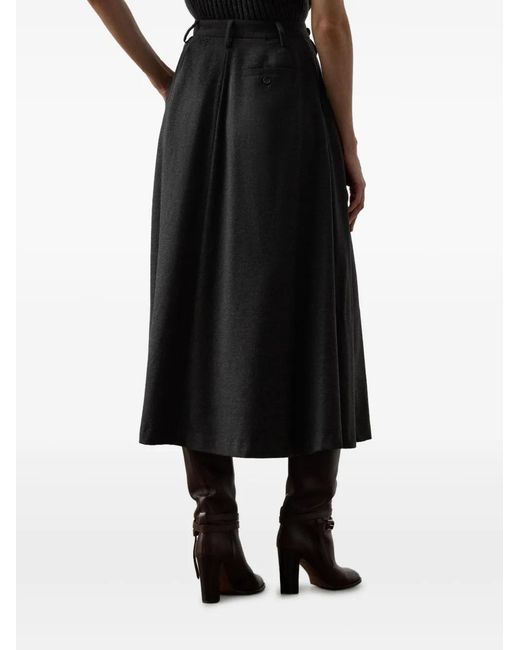 Jupe Mi-Longue Evilyn À Design Plissé Ralph Lauren en coloris Black