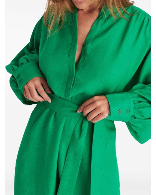 Eres Green Aimée Linen Maxi Dress