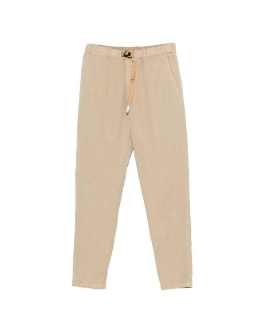 White Sand Natural Greg Belted Trousers for men