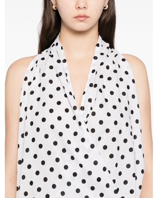 BLAKLACE White Polka-Dot Blouse