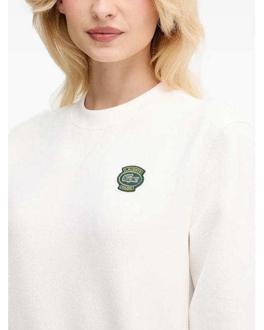 Lacoste White Logo-Patch Sweatshirt