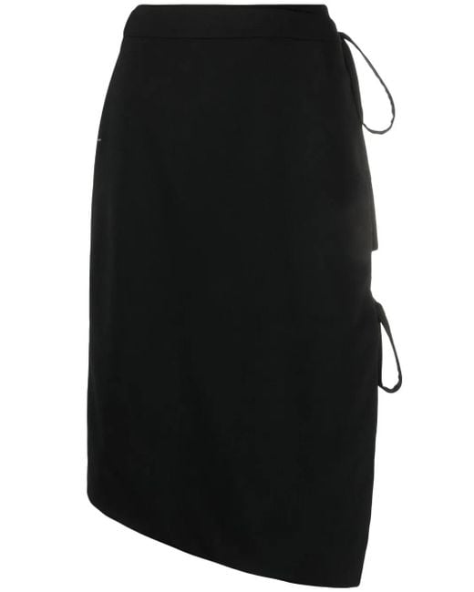 Off-White c/o Virgil Abloh Black Tie-fastening Asymmetric Skirt