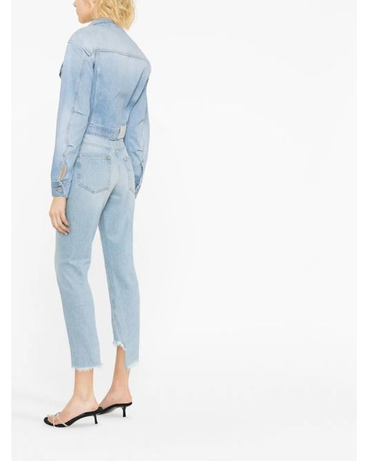 Off-White c/o Virgil Abloh クロップド デニムジャケット Blue