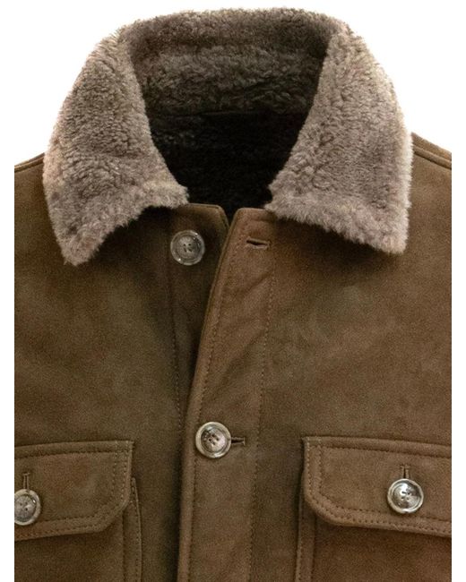 Barba Napoli Green Suede Jacket for men