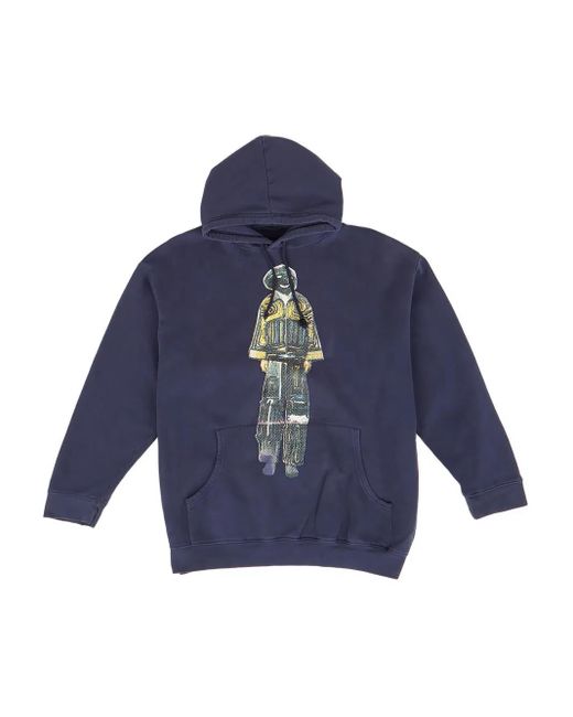 DRx FARMAxY FOR LN-CC Blue Graphic-Print Hoodie