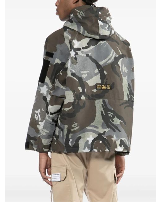 Aape By A Bathing Ape Gray Logo-Patched Jacket for men