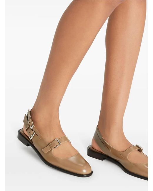 Tory Burch Brown Multi-Buckle Ballerina Shoes