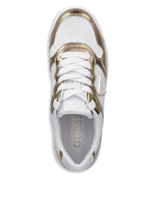 Guess White Miriam Panelled Sneakers