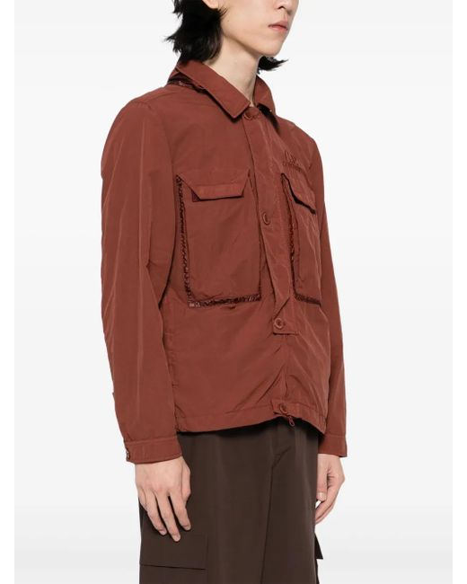 C P Company Brown Flatt Goggle Overshirt for men