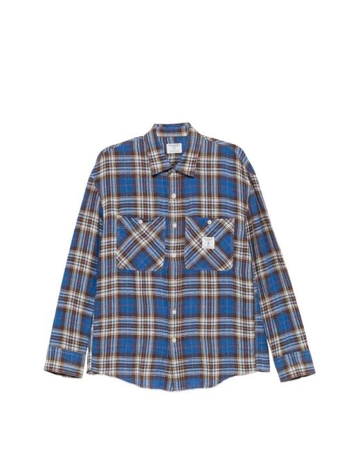 Roy Rogers Blue Check Patch-Pocket Shirt for men