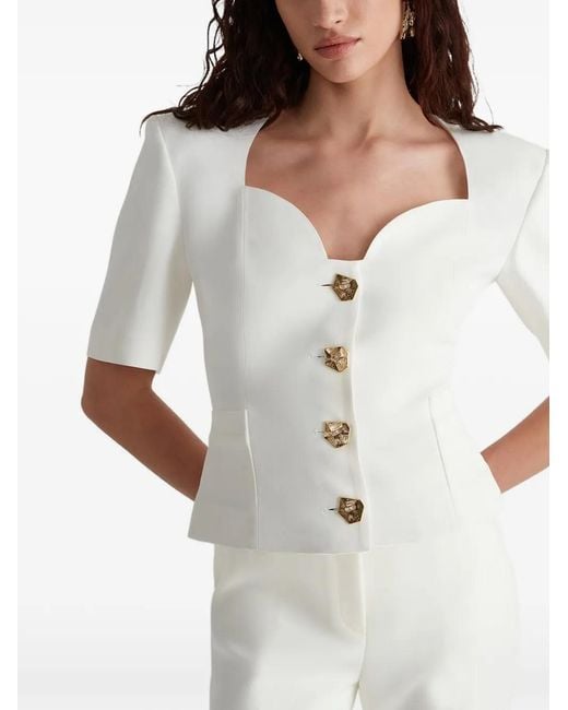 Violante Nessi White Serrier Sculptural Heart-Neck Top