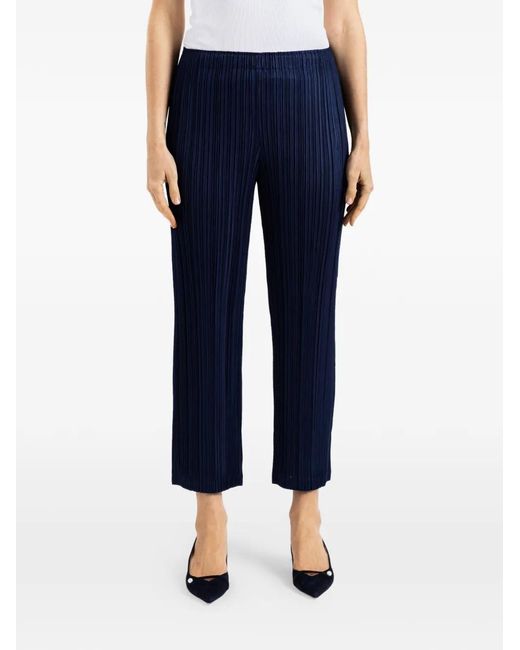 PLEATS PLEASE THICKER BOTTOMS 1 ネイビー 限定 Pleats Please Issey Miyake Pantalon Droit Thicker Bottoms 1 À