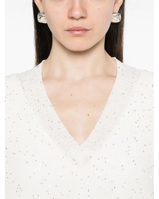 Antonelli White V-Neck Top