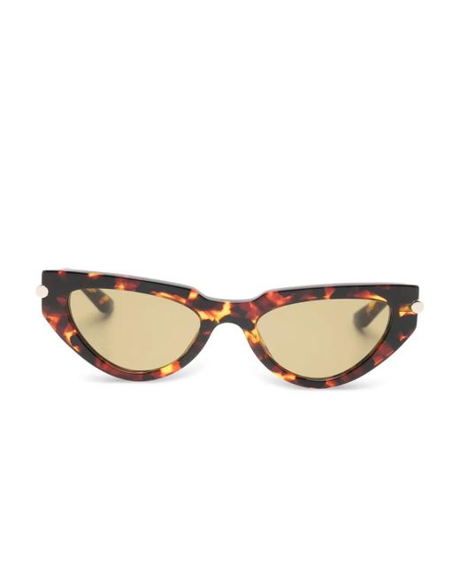 McQueen Natural Tortoiseshell Cat-Eye Frame Sunglasses