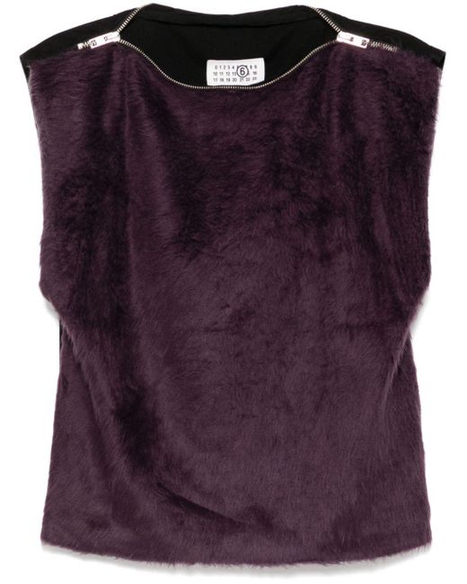 MM6 by Maison Martin Margiela Purple Zipper Detailing Vest