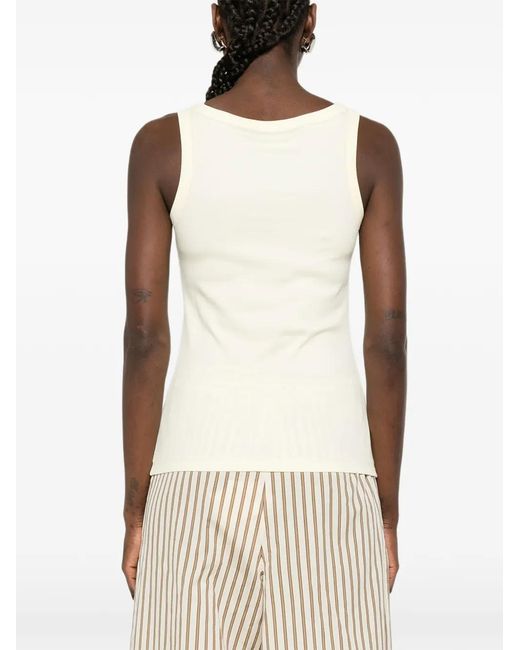 Fabiana Filippi White Scoop-Neck Tank Top